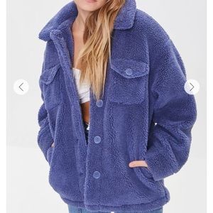 Forever 21 Faux Shearling Button-Up Coat